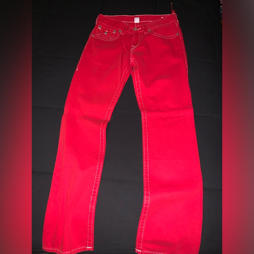 Men’s Red True Religion Jeans